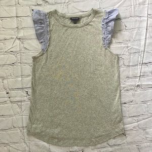 NWOT Who What Wear Gray Ruffle Sleeve Tank Top